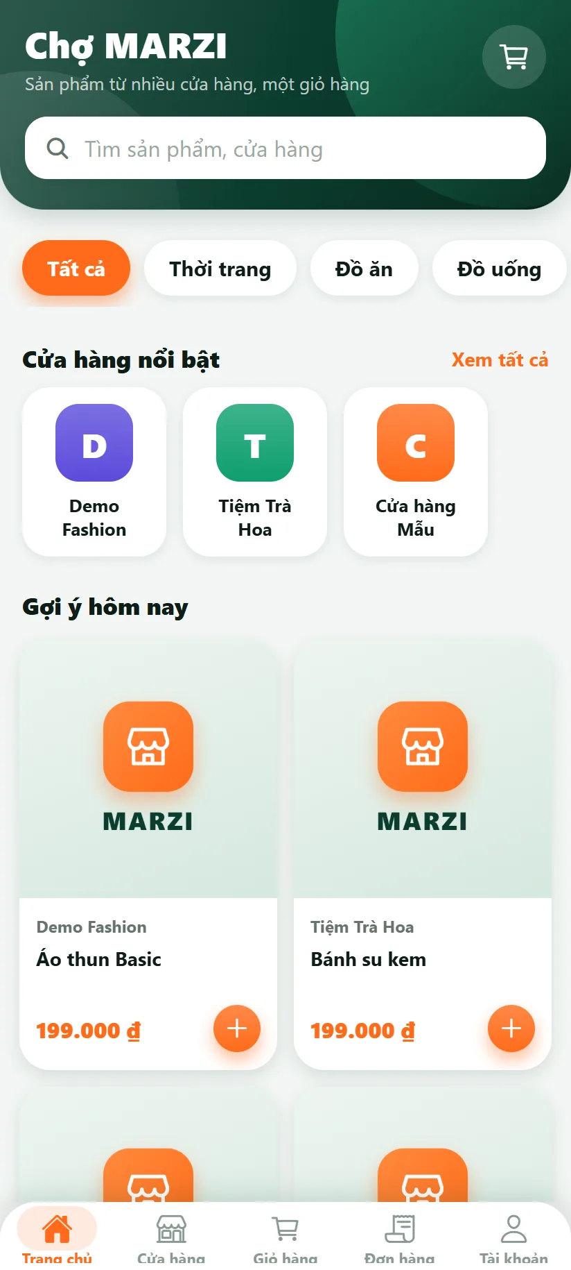 Trang chủ app sàn